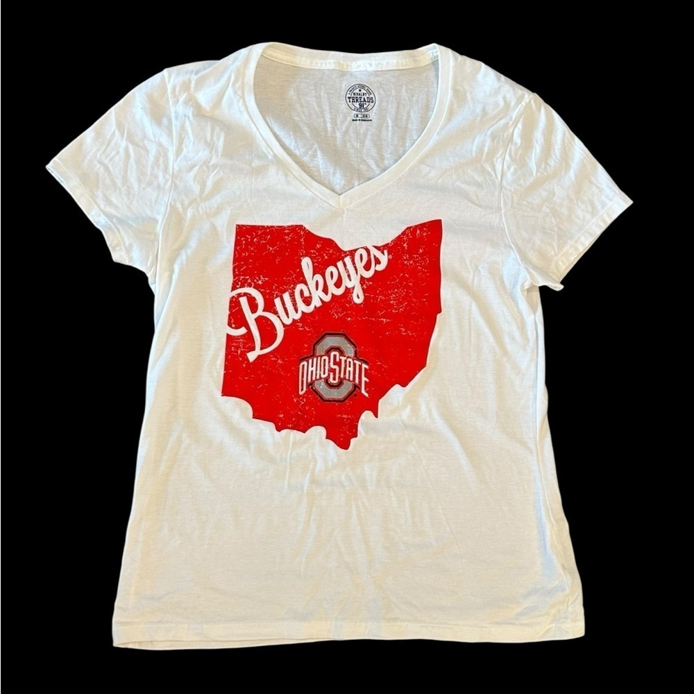 Women’s Rivalry Threads V-Neck OSU Ohio State Buckeyes Tee Size Medium NWOT